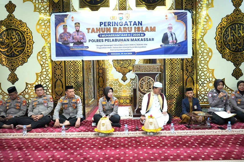 Peringatan Tahun Baru Islam 1449 H, Personel Polres Pelabuhan Makassar Diajak Tingkatkan Iman, Takwa dan Pengabdian
