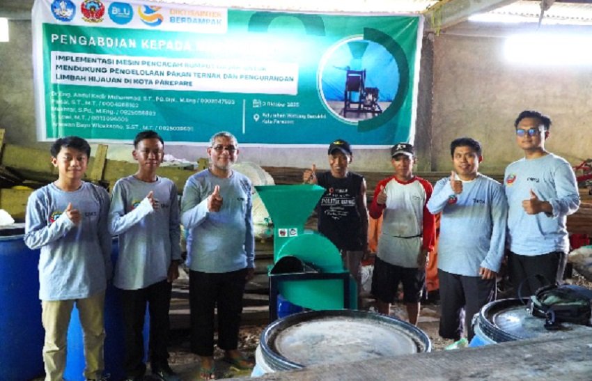 Ketika Kampus PNUP Makassar Turun ke Ladang, Mesin Rumput Gajah Ubah Wajah Peternakan Parepare
