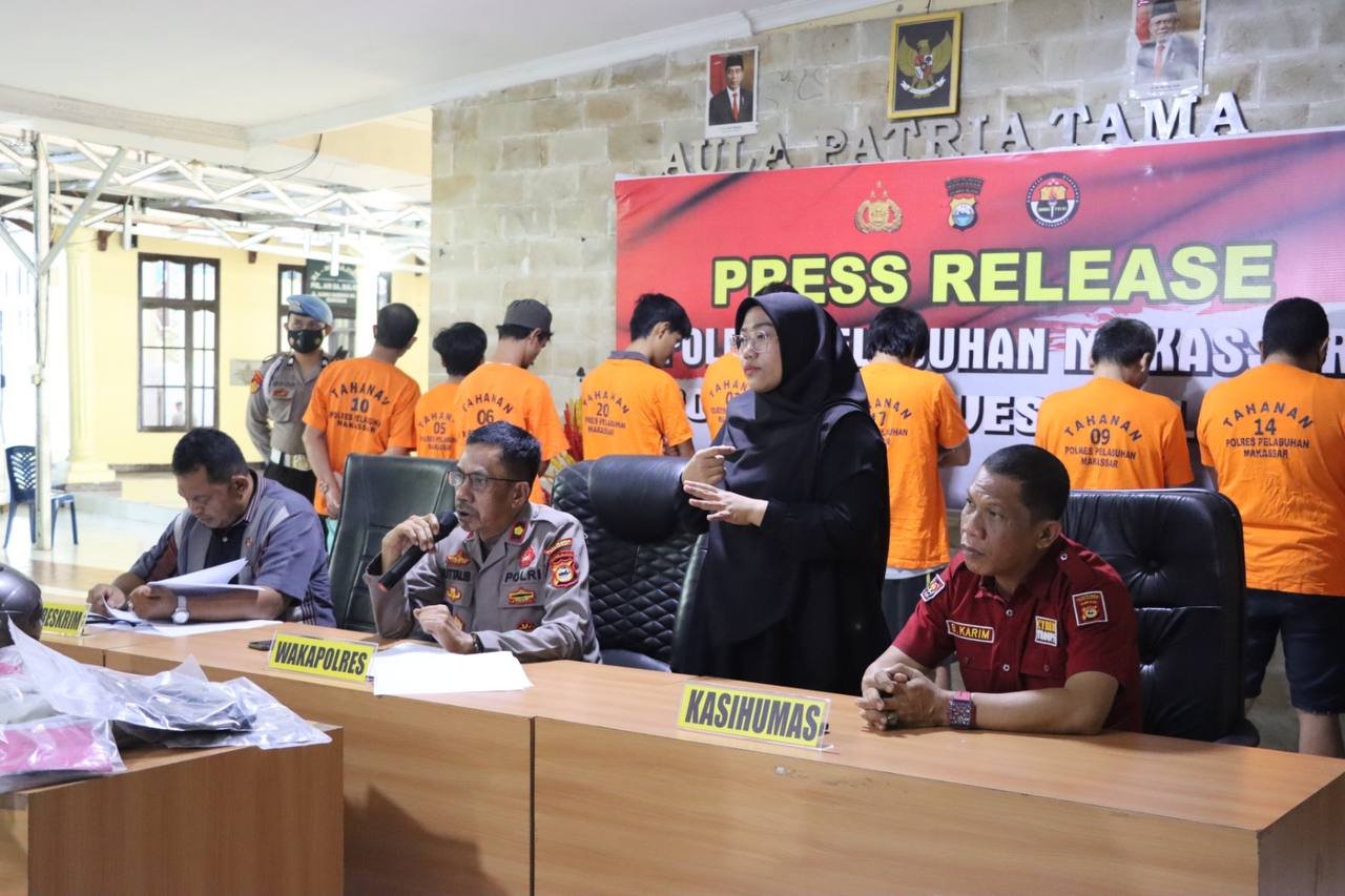 Operasi Sikat 2022, Polres Pelabuhan Makassar Amankan 9 Pelaku Curas, Curat dan Judi Online