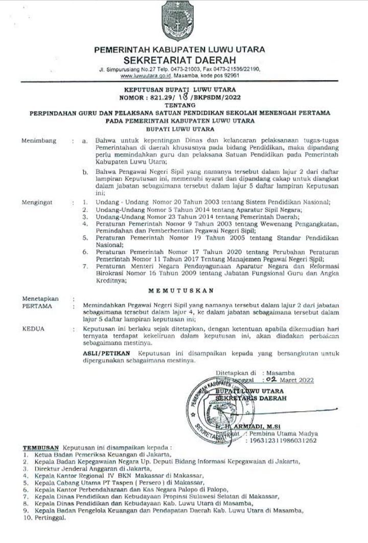 Distribusi Guru Proporsional di Luwu Utara Tak Sesuai Dilapangan