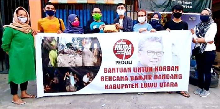 Barisan MudaNA Sulsel Galang Donasi Bantu Korban Banjir Bandang di Lutra